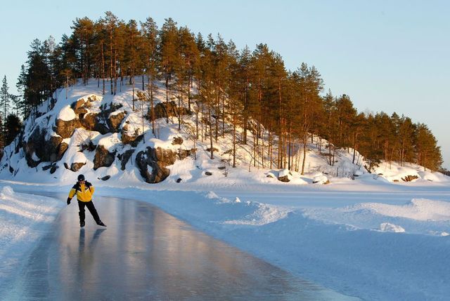 Ice skating on lake saimaa 23789